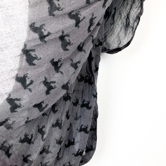 Horse Patterned Grey & Black Infinity Scarf - Picture 4 of 4